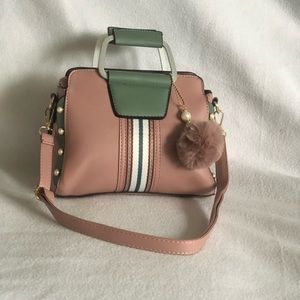 Lovely sea green and amaranth pink bag